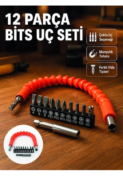 300 Mm Esnek Şaftlı Bits Uç Seti Dar Alanlar İçin Vida Sökme Ve Takma Seti 40823832