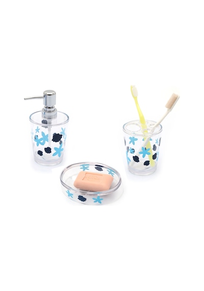 BENEKLİ DESEN 3 LÜ BANYO SETİ AKRİLİK Şeffaf