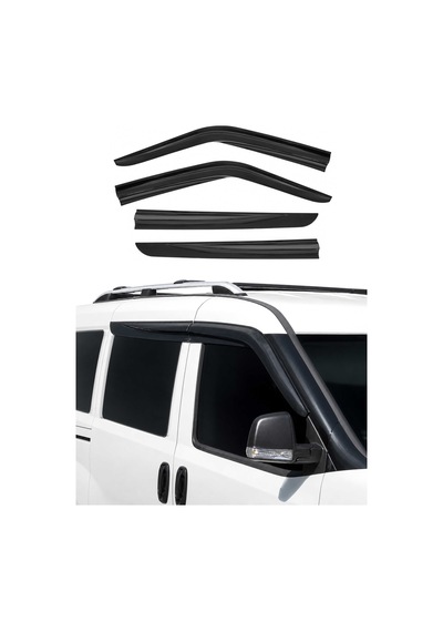Fiat Doblo Iıı 2023-2024 Uyumlu Araca Özel Sport Style Akrilik Cam Rüzgarlığı Koyu Duman 4 Parça