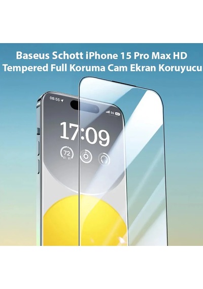 Baseus Schott İphone 15 Pro Max Hd Tempered Full Koruma Cam Ekran Koruyucu- 5775