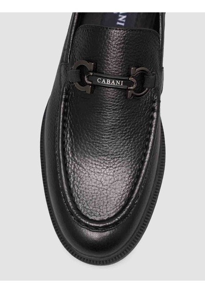 Vesamo Cabani Hakiki Deri Siyah Erkek Loafer Ayakkabı