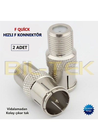 Hızlı F Konnektör F Quick 2 Adet