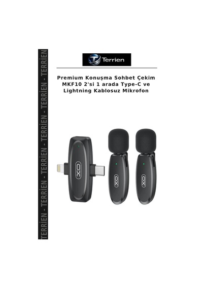 Premium Konuşma Sohbet Çekim Mkf10 2'si 1 Arada Type-c Ve Lightning Kablosuz Mikrofon