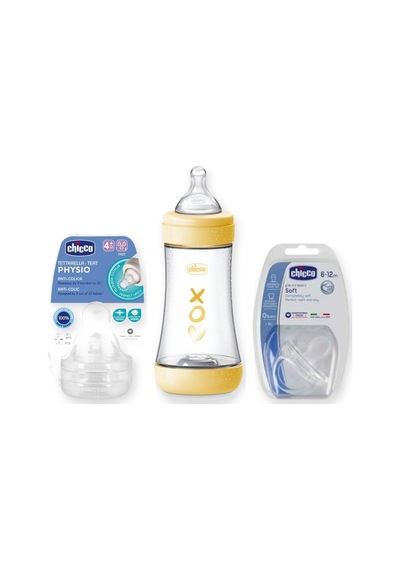 Chicco Beslenme Başlangıç Seti 3 Parça: Biberon + Emzik + Biberon Emziği