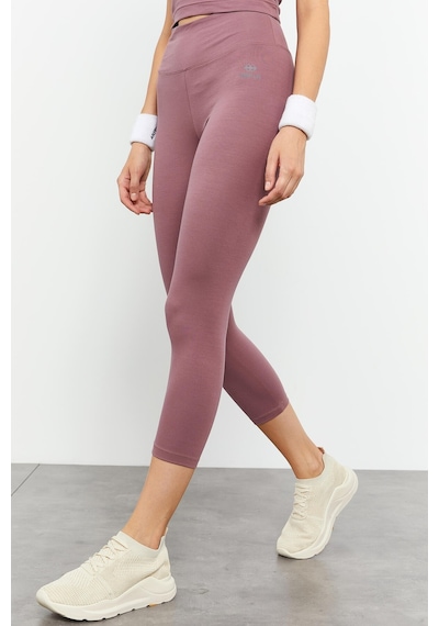 Tommylife Gül Kurusu Yüksek Bel Kapri-crop Atlet Slim Fit Kadın Tayt Takım - 95284 Gülkurusu