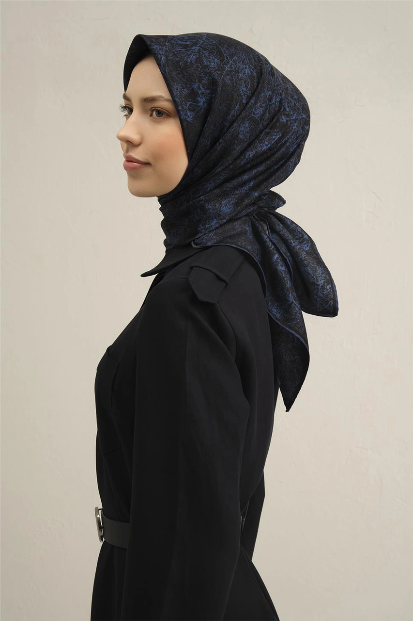 Armine Soyut Desenli Saf İpek Twill Eşarp 9311d 10 Laciver