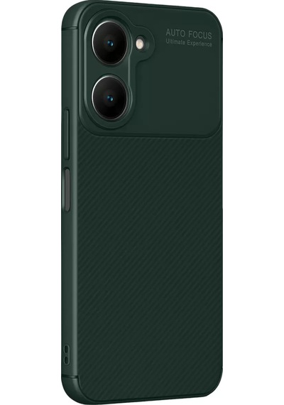 Vivo Y18 Kılıf Auto Focus Karbon Kapak - Koyu Yeşil -