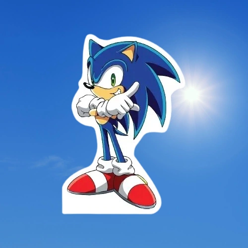 Ayaklı Pano Sonic Boom 33x24 Cm Mavi Kirpi Doğum Günü Masa Dekoru Çocuk Odası Süsü Diğer