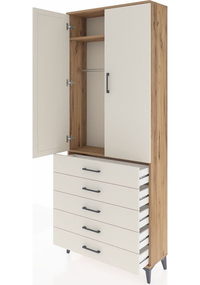Arges Dolap 2 Raflı 5 Çekmeceli Tek Askılı 88x30x221 Çam-aytaşı Atlas Çam Arges Dolap 2 Raflı 5 Çekmeceli Tek Askılı 88x30x221 Çam-aytaşı Atlas Çam