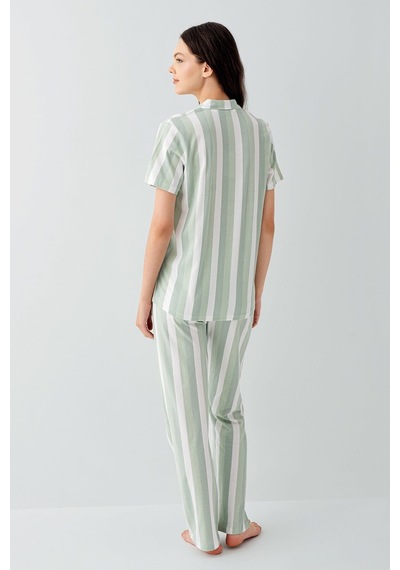 Arnetta Kadın Yeşil Gömlek Pijama Takım Ar3589-s-v1 Yeşil