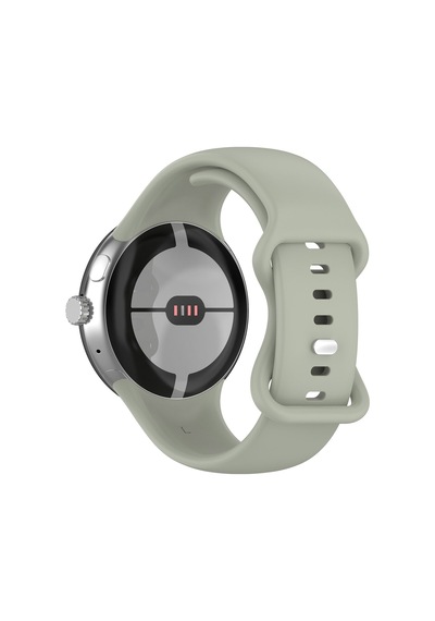 Caseonn Google Pixel Watch 4 45mm Kordon Esnek Spor Silikon Kayış Açık Haki