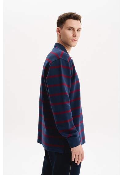 AR-MA Arma Erkek Regular Fit Çizgili %100 Pamuk Ringel Ottoman Kumaş Polo Yaka Ribanalı Sweatshirt K30554952502 İndigo-i1 AR-MA Arma Erkek Regular Fit Çizgili %100 Pamuk Ringel Ottoman Kumaş Polo Yaka Ribanalı Sweatshirt K30554952502 İndigo-i1