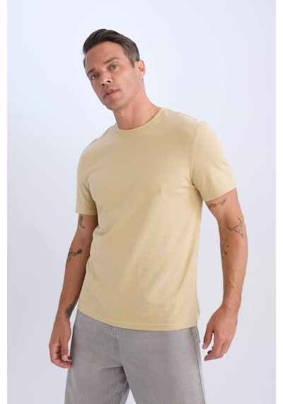 DeFacto %100 Pamuk New Regular Fit Bisiklet Yaka Basic Düz Kısa Kollu Tişört V7699AZ25SPKH504