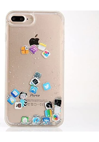 Teknomoda Apple iPhone 13 Kilif Simli Sulu Uyumlu iOS Menü Ikon Silikon 537097902