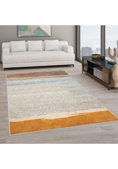 Rovigo Home Dijital Baskı Yıkanabilir Kaymaz Taban Salon Halısı Rvg0604 Sarı