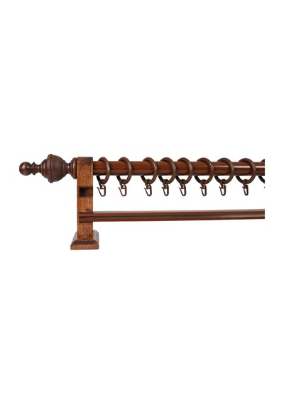 Boni Modern Rustik Ahşap Rustik Perde Askısı Tek Raylı-ceviz 350 Cm Ceviz