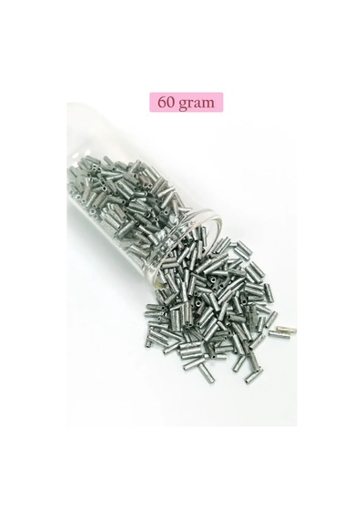 Tedar Uzun Boru Kesme Boncuk Çap 2mm Uzunluk 10 Mm - 60 Gram - Desenli Gümüş - Bnc283 Najmaddin (No:1) 8.5Cm X 10.5 Cm