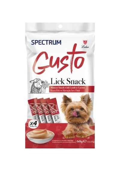 Gusto Lick Snack Kuzu Etli Ve Havuçlu 4x15 Gr