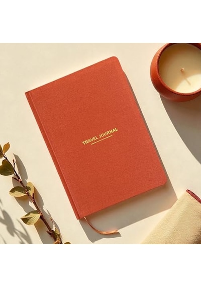 Travel Journal Sert Kapaklı Seyahat Günlüğü, A5 Boyutunda, Planlama &amp Anı Alanı Anı Defteri Kiremit Genel