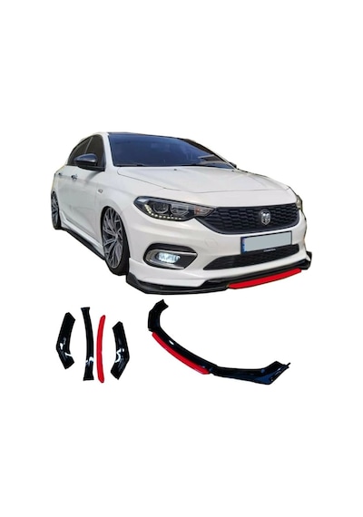 Universal Flaplı 4 Parça Lip Piano Black Kırmızı Dilli