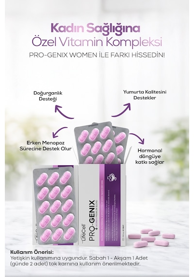 Pro-genix Women Multivitamin, Multimineral Ve Bitki Ekstreleri İçeren Takviye Edici Gıda