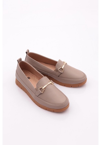 Dgn 2274-4 Kadin Aksesuarli Loafer Ayakkabi Vizon Floater