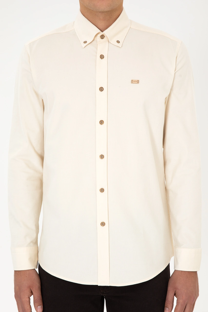 U.s. Polo Assn. Erkek Krem Gömlek Desenli 50315915-vr071 Krem