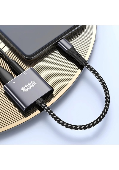 Go Des Gd-uc160 2in1 Type-c To 3.5mm Aux Çevirici Ses Adaptörü Gri