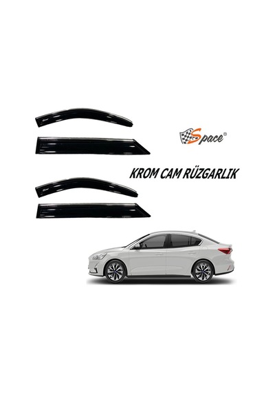 Ford Focus Krom Cam Rüzgarlığı 2019-2021- Caru419