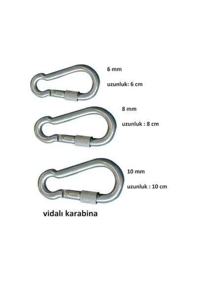 Vidalı Karabina  6 MM 10 Adet