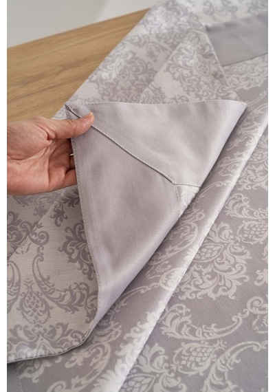 Rivaistanbul Damascus Gri Masa Örtüsü 160x220 Cm Çok Renkli