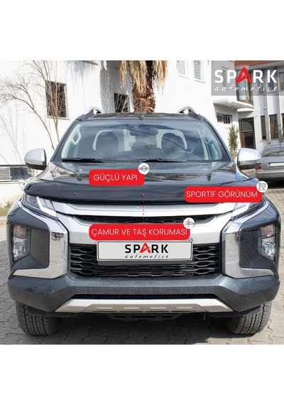 Mitsubishi L200 2019- Yılı Ve Sonrası Uyumlu Kaput Rüzgarlığı 4mm Siyah