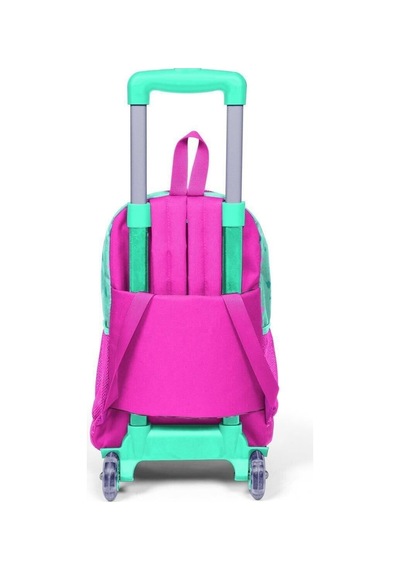 Kids Lacivert Civit Robot Desenli Çekçekli 3'lü Çanta Seti Set0123380 Su Yeşili Neon Pembe Çok Renkli