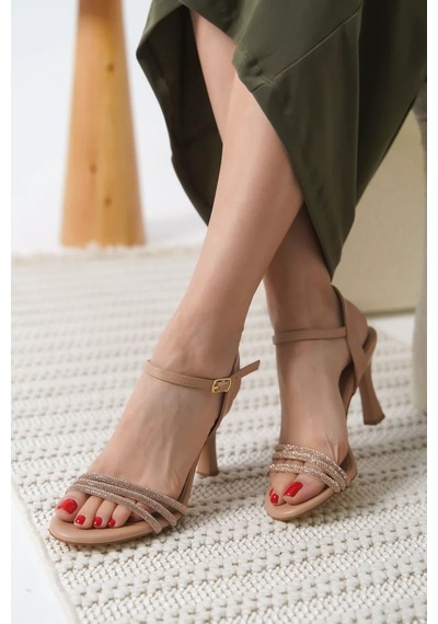 Trendella Kadın Nude Taşlı Sandalet Tr20my09d Yeşil