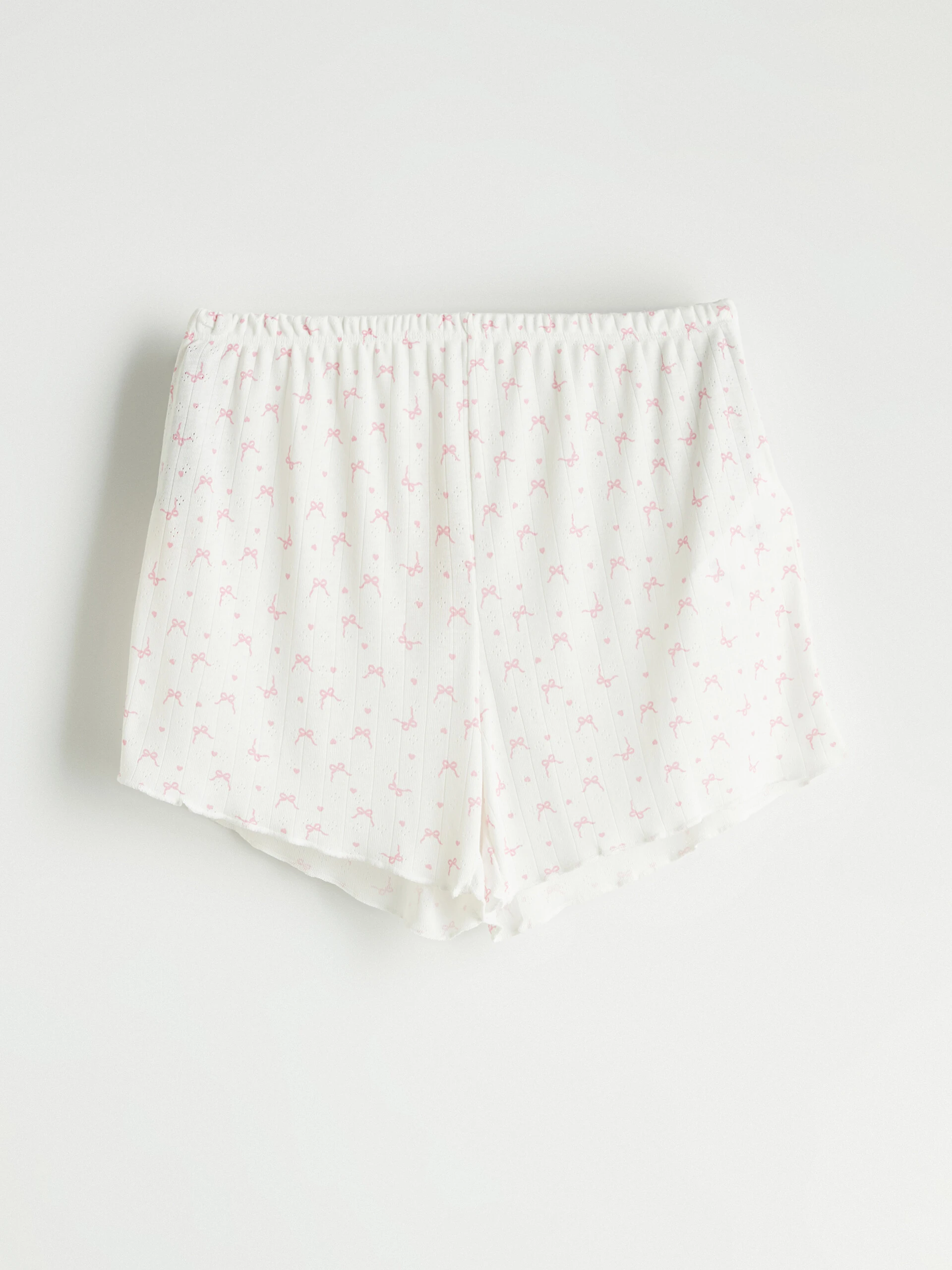 LC Waikiki Lcw Young Ekru Beli Lastikli Baskılı Kadın Şort Pijama Altı