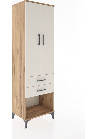Hyperion Dolap 3 Raflı 2 Çekmeceli 2 Kapaklı 60x44x195 Çam-aytaşı Atlas Çam