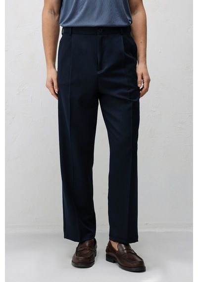 Antioch Relax Fit Pilili Erkek Pantolon Lacivert