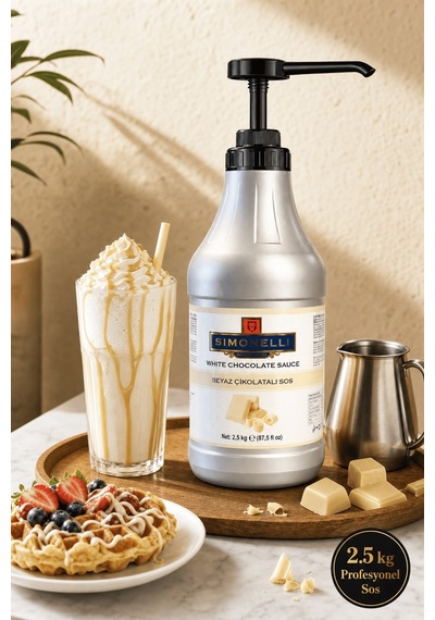 Simonelli Profesyonel Beyaz Çikolatalı Kahve ve Tatlı Sosu 2500 G + Pompa