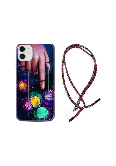 Apple Uyumlu iPhone 13 Mini Kılıf Rasta Boyun Askılı Finger Planet 1740