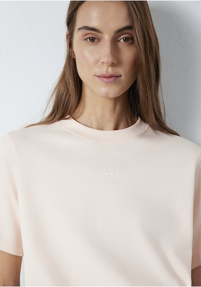 Mavi - Mavi Logo Baskılı İnterlok Pembe Tişört 1612829-71121 Pembe