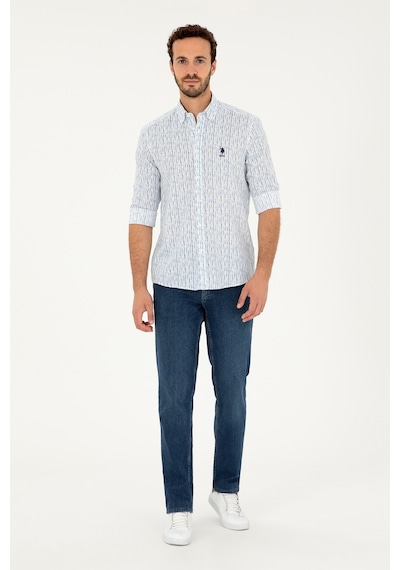 U.s. Polo Assn. Erkek Açık Mavi Gömlek Desenli 50282825-vr003 Açık Mavi