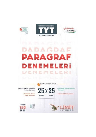 Limit 2024-2025 Müfredat Tyt Tüm Dersler Deneme Yeni Nesil Seti