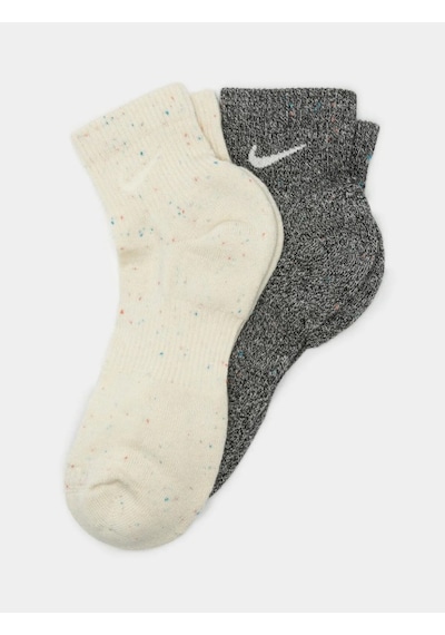 Nike Everyday Plus Cushioned 2 Çift Siyah Krem Yastıklamalı Bilek Çorabı Dr5295-902 Çok Renkli