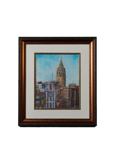Gökyüzüne Yükselen Galata Ve İstanbul Dokusu 35 x 40 CM