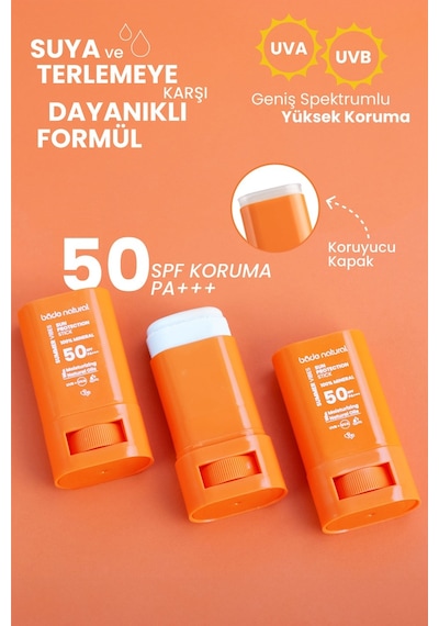Bade Natural Mineral Filtreli ve Yüksek Koruyucu Doğal Stick Güneş Kremi SPF50 16 G Bade Natural Mineral Filtreli ve Yüksek Koruyucu Doğal Stick Güneş Kremi SPF50 16 G