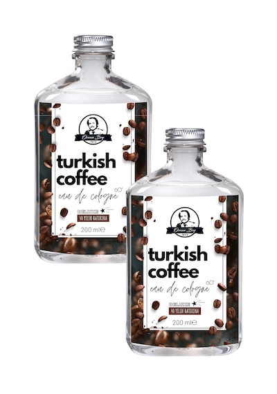 Deluxe Seri Turkish Coffee Kolonyası Parfümlü Türk Kahvesi Kokulu Kolonya 200 Ml X 2 Cam Şişe