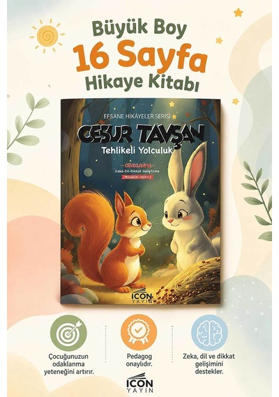 Cesur Tavşan - 16 Sayfa Eğitici Çocuk Hikaye Kitabı - Hediyeli