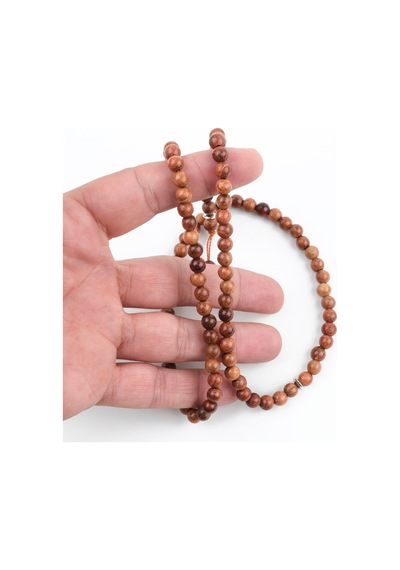 Gül Ağacı 99luk Küre Kesim 6mm Namaz Tesbih Kahverengi