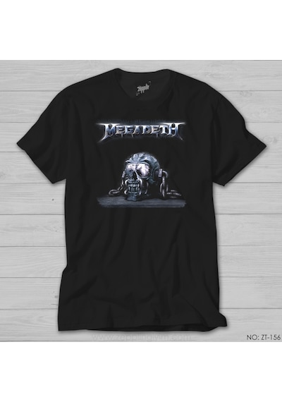 Megadeth Skull Chain Siyah Tişört Siyah