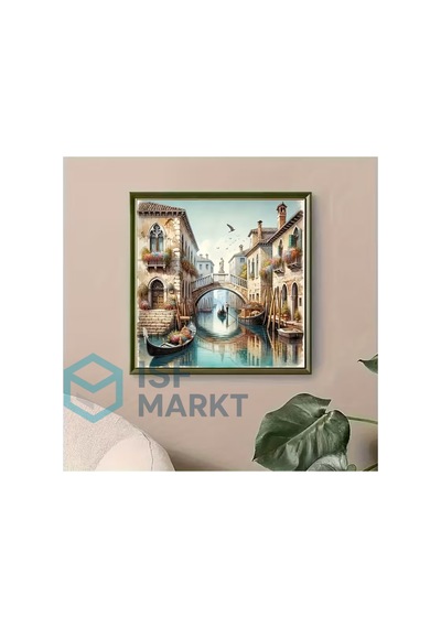 Elmas Boyama Seti - Venedik Kanalı Tam Yuvarlak Taşlı Dıy 30x30 Cm